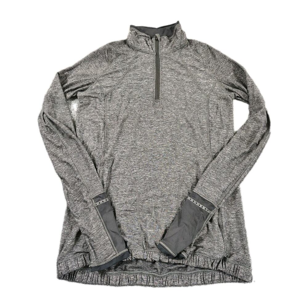 Lululemon 1/2 Zip Pullover Women's 6 Gray Soft Jersey Stretch Jacket Running GUC